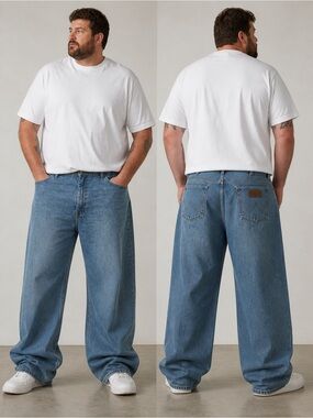 NWT Wrangler Five Star Premium Relaxed Fit Jeans Men’s 40x30 Light Wash Denim
